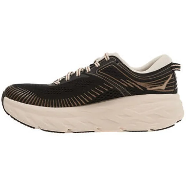 HOKA Bondi 7 Chaussures pour Femme en Black/Rose Cream Taille 38 | Lifestyle