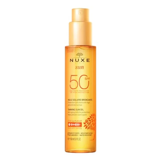 Nuxe Sun Huile Solaire Bronzante - Protection Protection SPF50 visage et corps