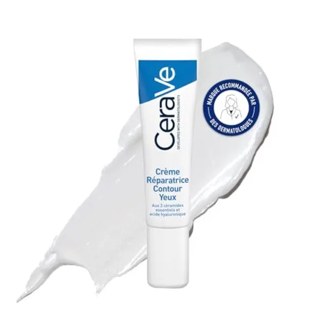 CeraVe Crème Réparatrice Contour des Yeux Hydratant 24h à l'Acide Hyaluronique, 14 ml