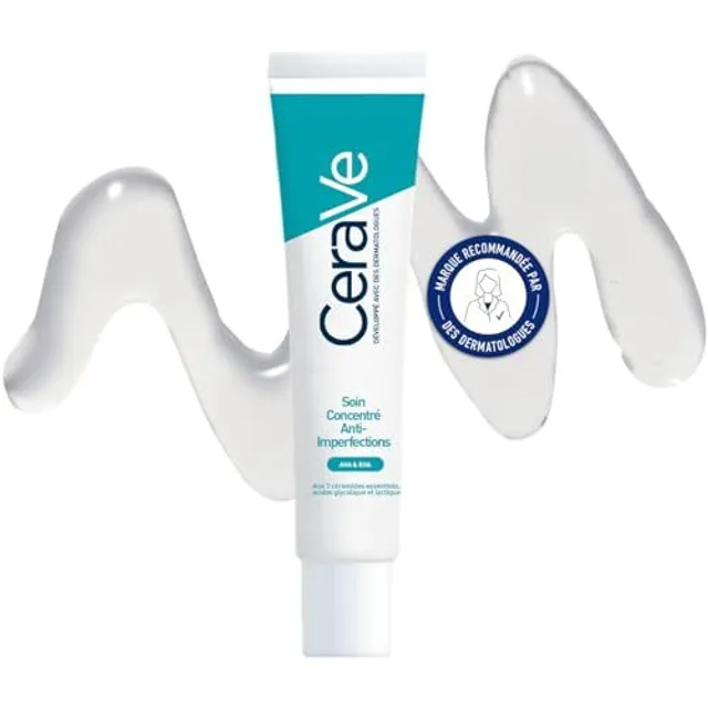 CeraVe Soin Concentré Anti Imperfections | 40 ML | Gel Visage Enrichi aux AHA, à l’Acide Salicylique | Réduit