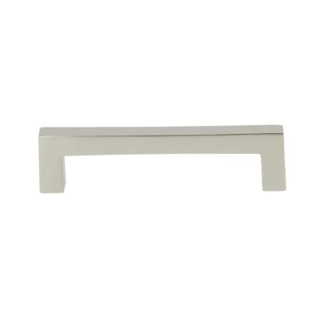 Poignée rectangle fine entraxe 128mm aluminium finition nickel velours Cadap P0569/128/18S - Masque d'argile