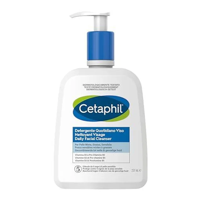 Cetaphil - Nettoyant Visage - Peaux Sensibles Mixtes À Grasses, 237ml - Nettoyant Peau Sensible