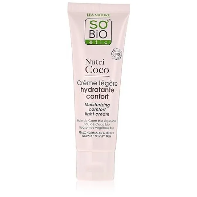 Crème Visage Hydratante Légère Confort Nutri Coco Bio So'bio Etic - Le Pot De 50 Ml
