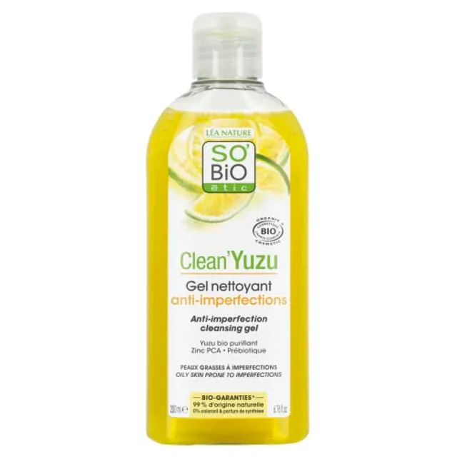 Gel Nettoyant Visage Anti-imperfections Clean'yuzu Bio So'bio Etic - Le Flacon De 200 Ml