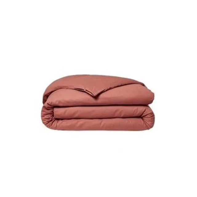 Housse de couette 100% coton essential - rouge terracotta 240X220