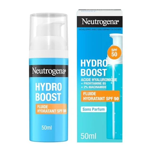 Neutrogena | Fluide Hydratant Hydro Boost SPF 50 (50 ml) – Soin visage à l’acide hyaluronique, provitamine B5