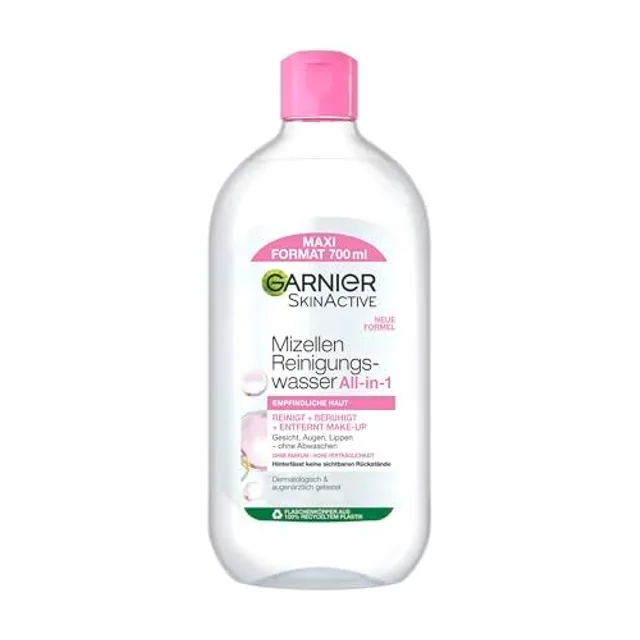 Garnier SkinActive - Eau micellaire nettoyante pour un nettoyage en douceur et un démaquillage en douceur