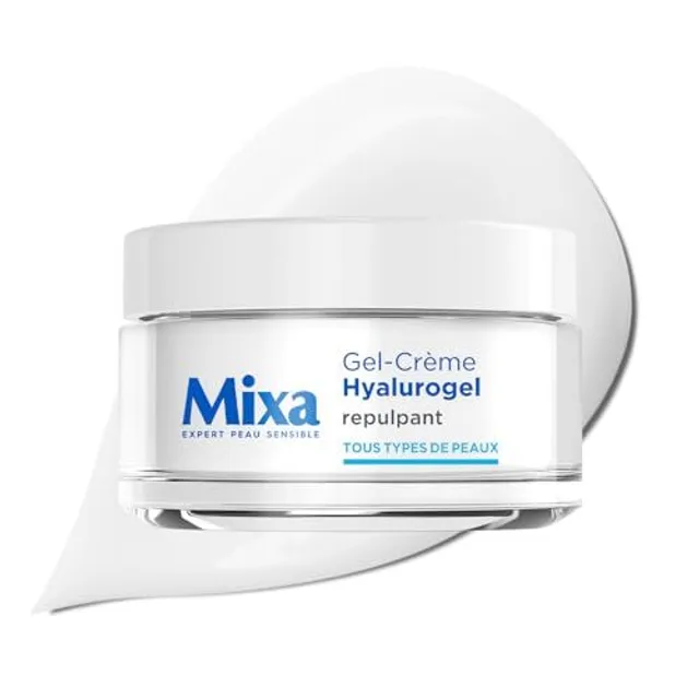 MIXA - Hyalurogel Gel-Crème Hydratant Intensif 24H - Repulpe & Lisse les Ridules - Acide Hyaluronique Pur &