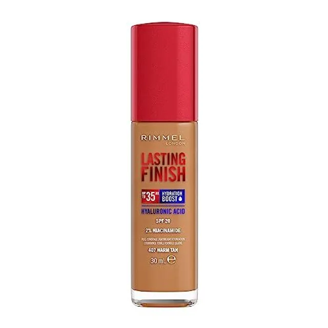 Rimmel Lasting Finish 35Hr Foundation 30ml (Various Shades) - 407 Warm Tan