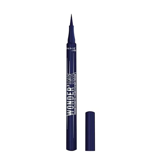 Rimmel Wonder'Ink, 003 Aquatic Aria, Blue, Eyeliner Pen, Coloured Eyeliner, Precision Eyeliner, Matte