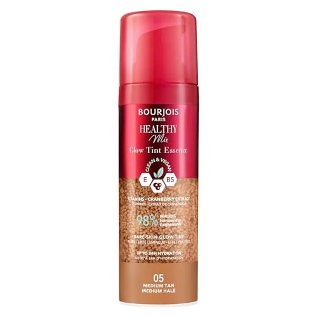 Bourjois Healthy Mix Glow Tint Essence Essence Hydratante pour Nivellement du teint, 05 Medium Fonce, 30 ml