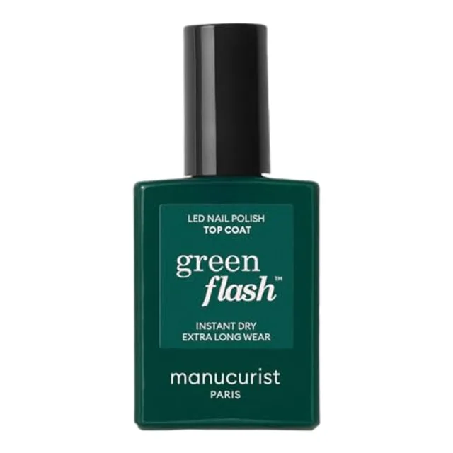 Manucurist Top Coat Green Flash - Top Vernis Semi-Permanent Vegan - 12-Free - Jusqu'à 84% d'Ingrédients