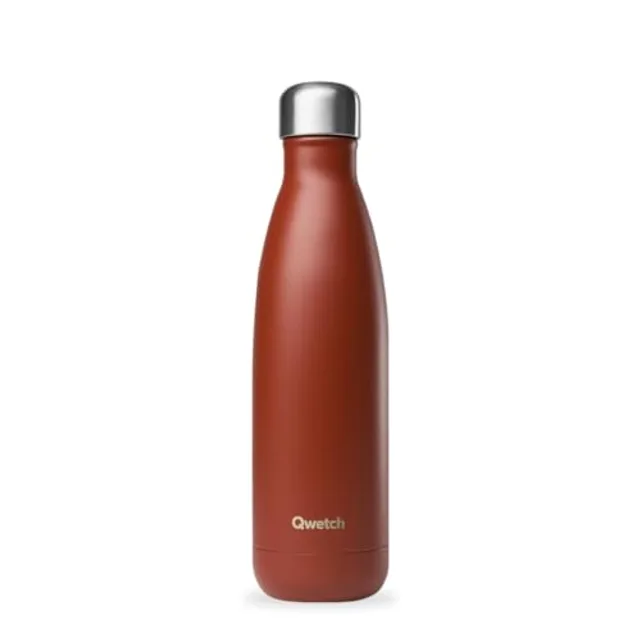 Qwetch - Bouteille Isotherme Originals Terracotta 500ml - 24h Froid et 12h Chaud - Etanche, Sans BPA &