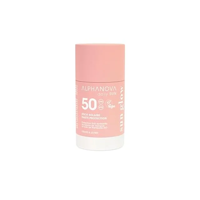 Alphanova - Daily Sun - Stick Solaire Haute Protection Sun Glow Spf50 - Visage Et Lèvres - Tous Types De