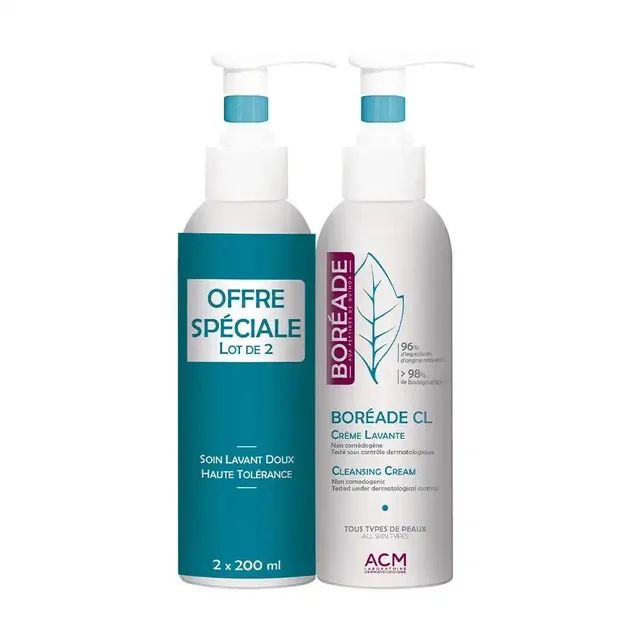 Acm - Boréade Cl - Crème Lavante - Visage - Peaux Grasses À Tendance Acnéique, 2x200ml - Nettoyant