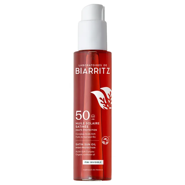 SOINS SOLAIRES - Huile Solaire Satinée SPF50 - Visage, Corps et Cheveux - Tous Types de Peaux, 125ml