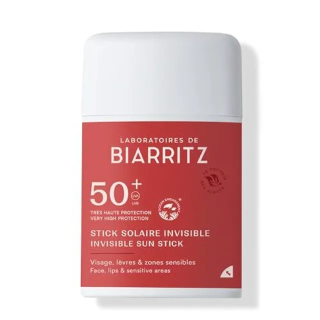 SOINS SOLAIRES - Stick Solaire Invisible SPF50+ - Visage, Lèvres et Zones Sensibles - Tous Types de Peaux, 10g