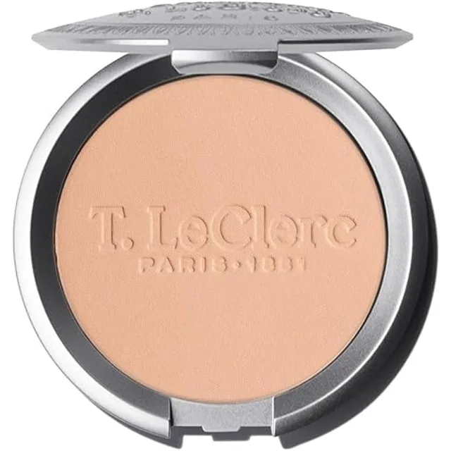 T. LeClerc - Poudre Compacte Dermophile Formule Soin Vegan - Teinte 10 Ambré - Made in France - Testée Sous