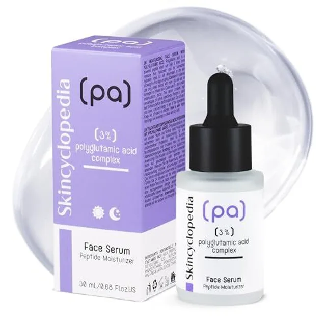 Skincyclopedia - Sérum Peptide pour le visage anti-âge avec 3% d'acide polyglutamique, soin du visage très