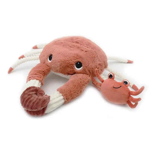 LES DÉGLINGOS - Cassecou Le Crabe Maman et Son bébé - Terracotta - Les PTIPOTOS - Doudou Tout Doux pour bébé