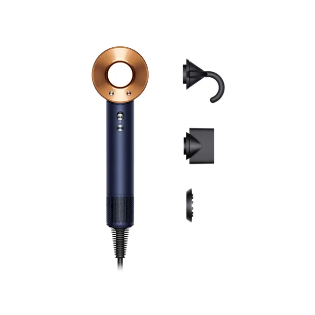 Sèche cheveux DYSON Supersonic cheveux raides à ondulés bleu de prusse cuivré