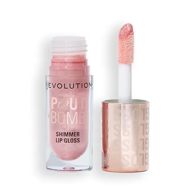 Revolution, Pout Bomb Gloss Scintillant, Gloss Lèvres Ultra Brillant avec Acide Hyaluronique & Parfum