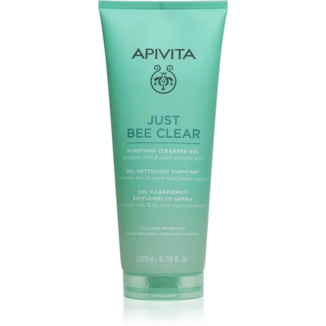 Apivita Just Bee Clear Purifying Cleanser Gel gel nettoyant visage anti-acné 200 ml