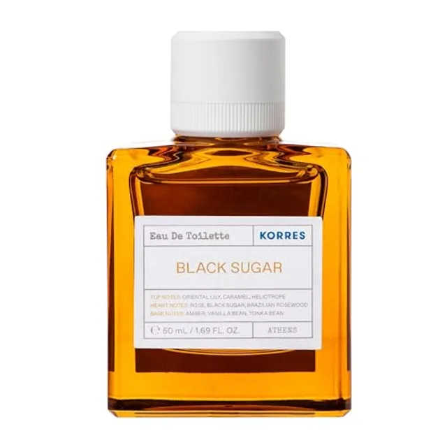 KORRES Eau de Toilette Black Sugar pour Femme, 88% d'Origine Naturelle, Parfum Oriental & Gourmand, Flacon