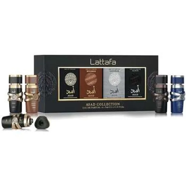 Coffret cadeau parfum Lattafa Asad Collection - 4 eaux de parfum miniatures 5 ml : Asad Asad Bourbon Asad