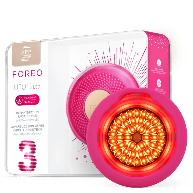 FOREO UFO 3 LED masque hydratant visage 4 en 1 - LED à spectre complet - Luminothérapie profonde NIR et