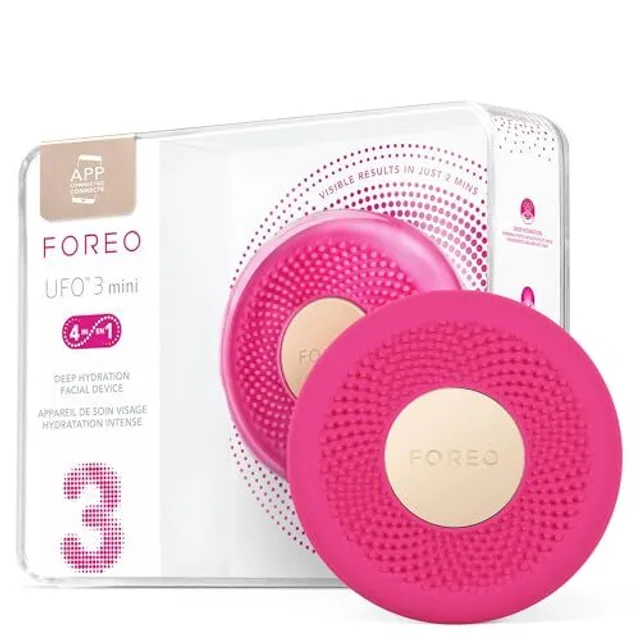 FOREO UFO 3 mini masque hydratant visage 4 en 1 - Anti-âge - Luminothérapie LED à spectre complet et lumière