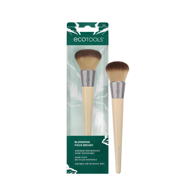EcoTools Blending Face Makeup Brush, For Foundation, Bronzer, & Blush, Multipurpose Makeup Brush, Dense