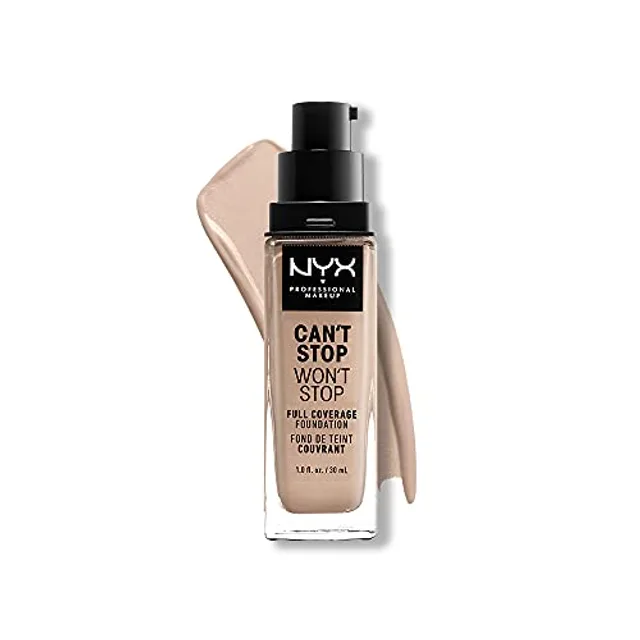 NYX Professional Makeup Fond de Teint Liquide Couvrant Tenue 24h Can't Stop Won't Stop, Waterproof, Fini Mat