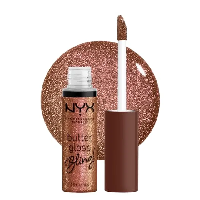 NYX Professional Makeup Butter Gloss Bling brillant à lèvres pailleté teinte 08 HU$TLA 8 ml