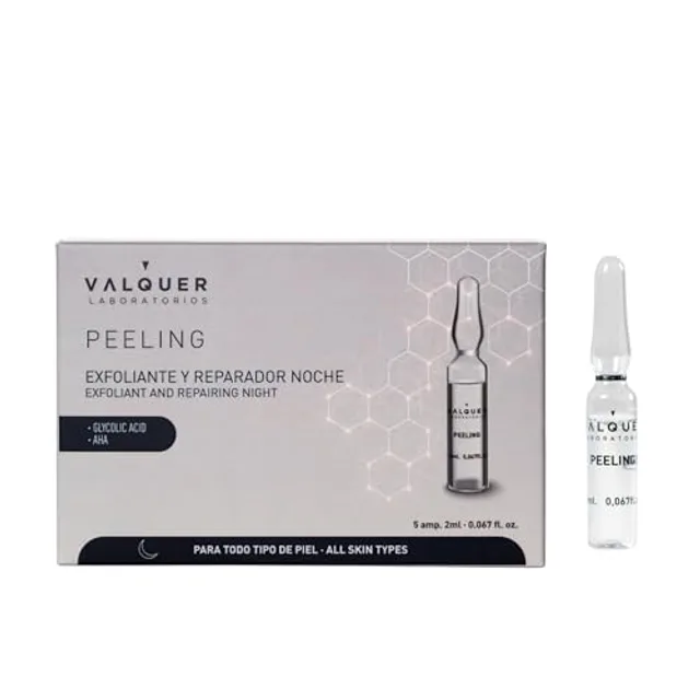 Valquer Laboratorios Peeling Facial Ampoules. Sérum Visage. Gommage et réparation de nuit. Tous types de