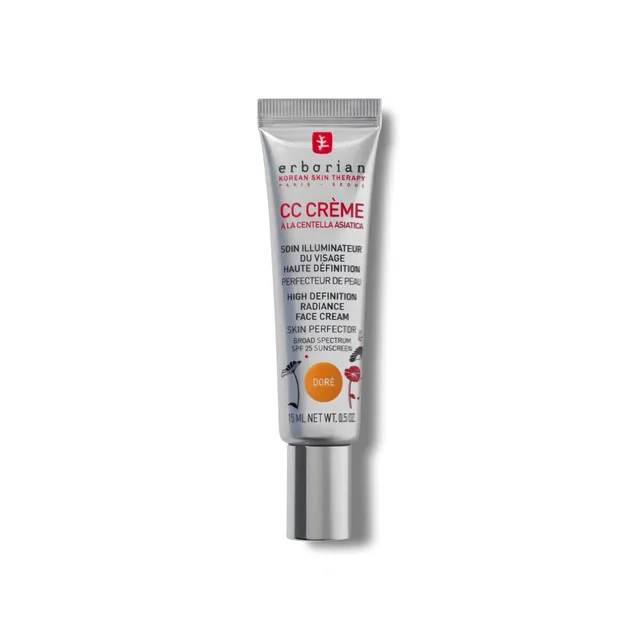 Erborian CC Crème HD Soin Illuminateur Visage Doré 15ml