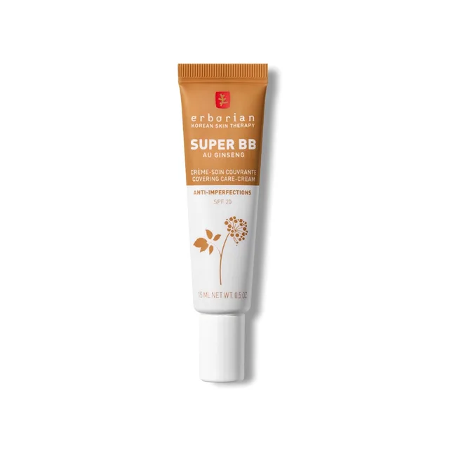 Erborian Super BB Crème au Ginseng - Crème soin teinté haute couvrance anti-imperfections - Caramel 15 ml