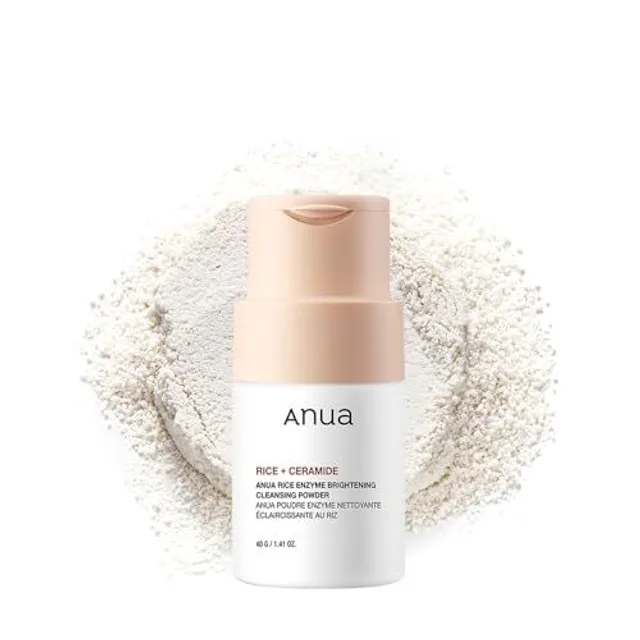 ANUA POUDRE NETTOYANTE ÉCLAIRCISSANTE AUX ENZYMES DE RIZ, Masque de riz, Céramide, Nettoyant doux pour le