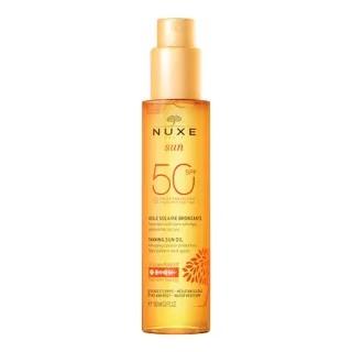 Nuxe Sun Huile Solaire Bronzante - Protection Protection SPF50 visage et corps