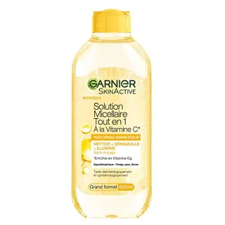 Garnier - Eau Micellaire Tout-en-1 - Enrichi en Vitamine C - Booster d'Eclat - Pour les Peaux Ternes en