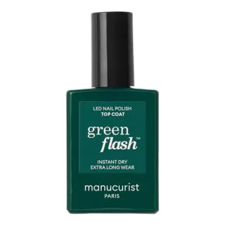 Manucurist Top Coat Green Flash - Top Vernis Semi-Permanent Vegan - 12-Free - Jusqu'à 84% d'Ingrédients