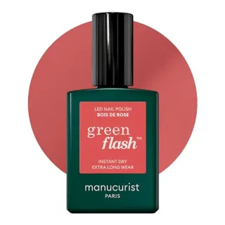 Manucurist Vernis Semi Permanent Rose Boisé Green Flash - Vernis à Ongles Gel Bois de Rose - Vernis 12-Free