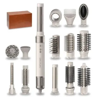 Cecotec Brosse Soufflante avec 14 Têtes, Technologie Coanda CeramicCare 14in1 AirGlam Champagne. Brosse