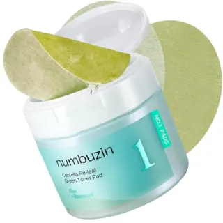 numbuzin - Tampon de toner vert No.1 Centella Re-Leaf - 190ml/70pads